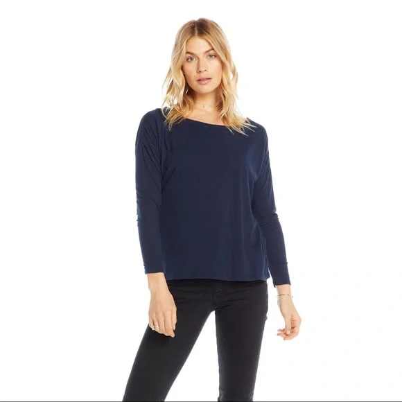 Chaser Long Sleeve Dolman Tee Blue Size Medium NWT - Picture 3 of 5